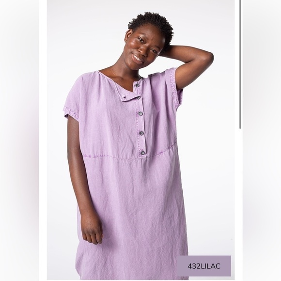 ISCHIKO® Dress Fayola / Lyocell-Linen in Lilac - Picture 3 of 11
